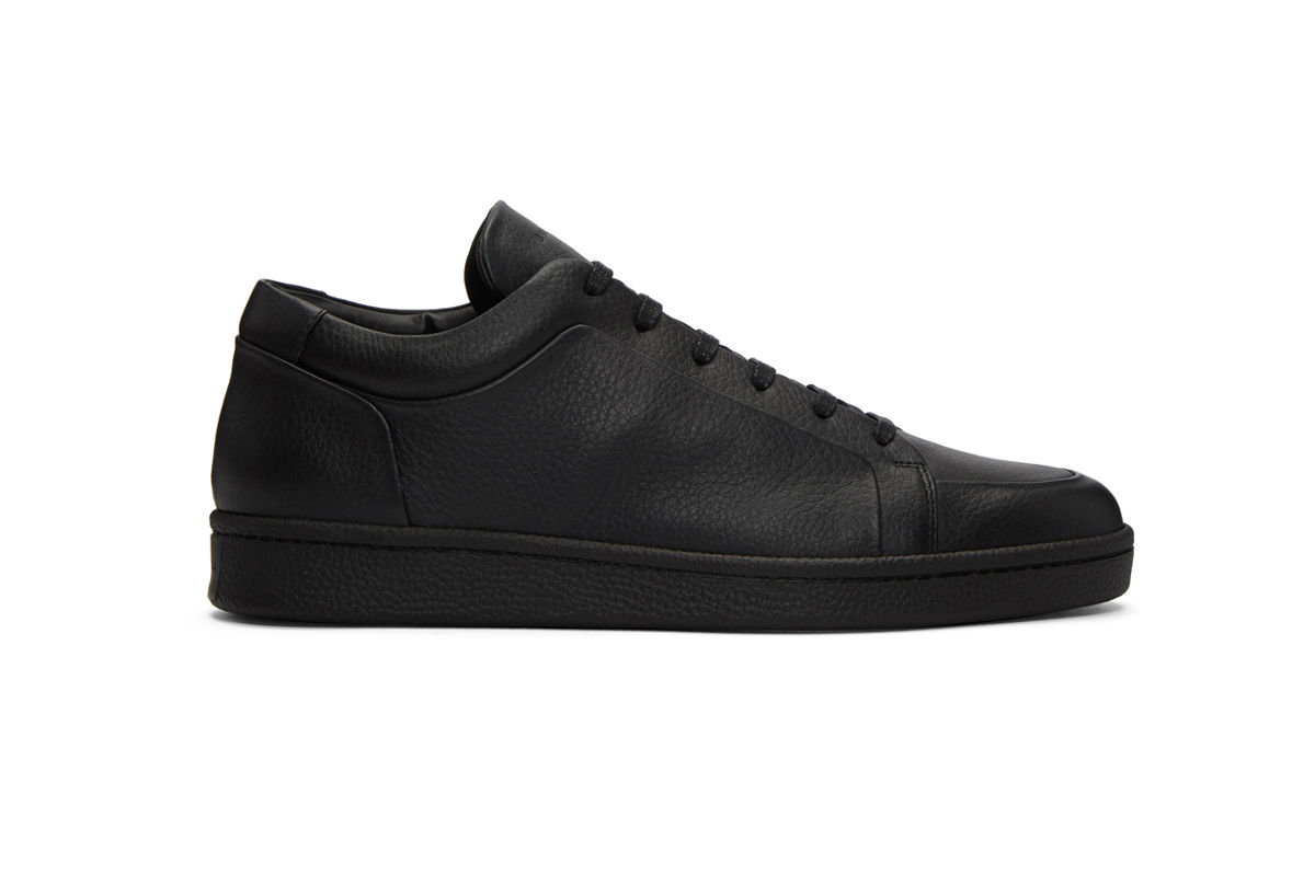 balenciaga black leather sneakers