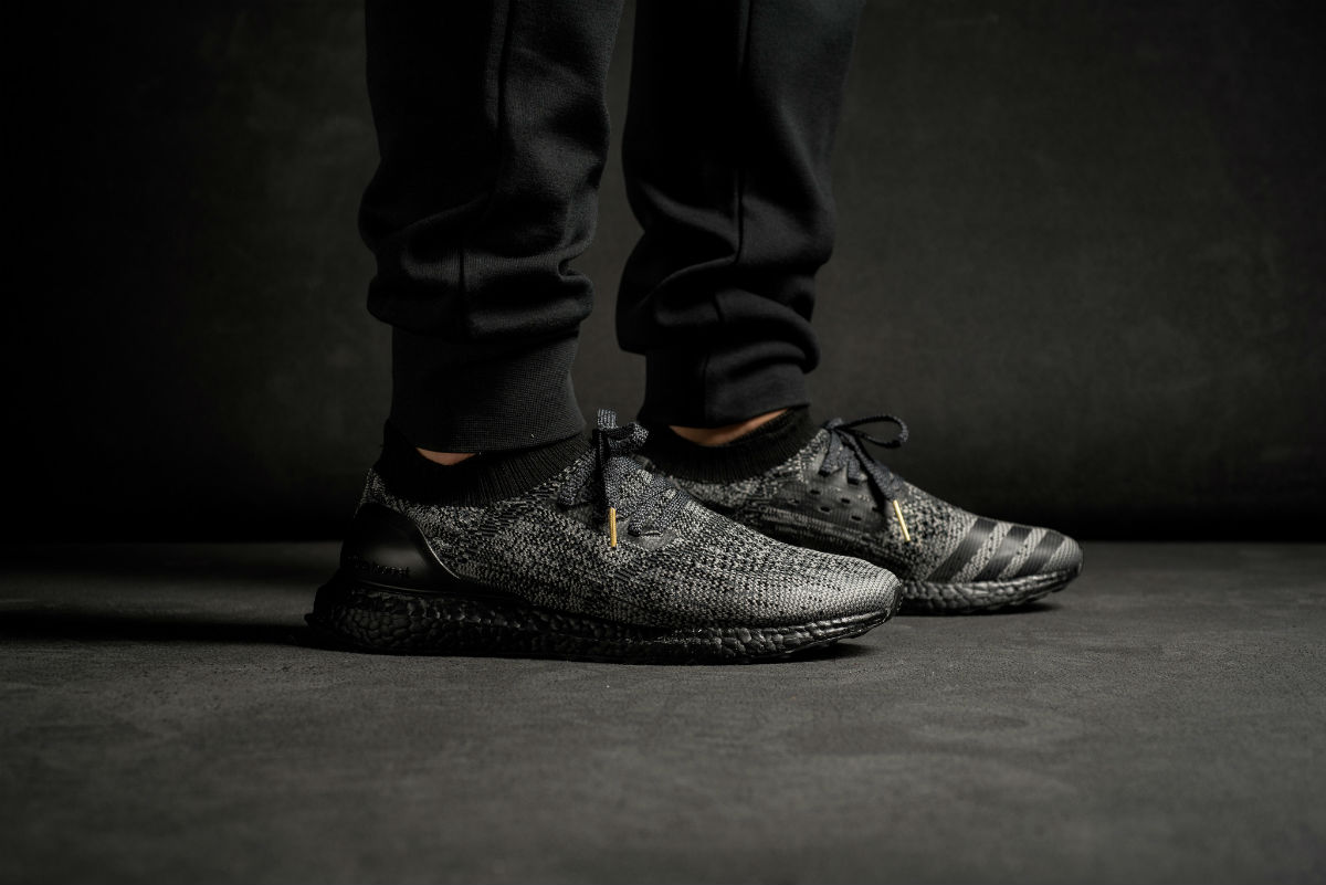 adidas Ultra Boost Uncaged Triple Black On Feet