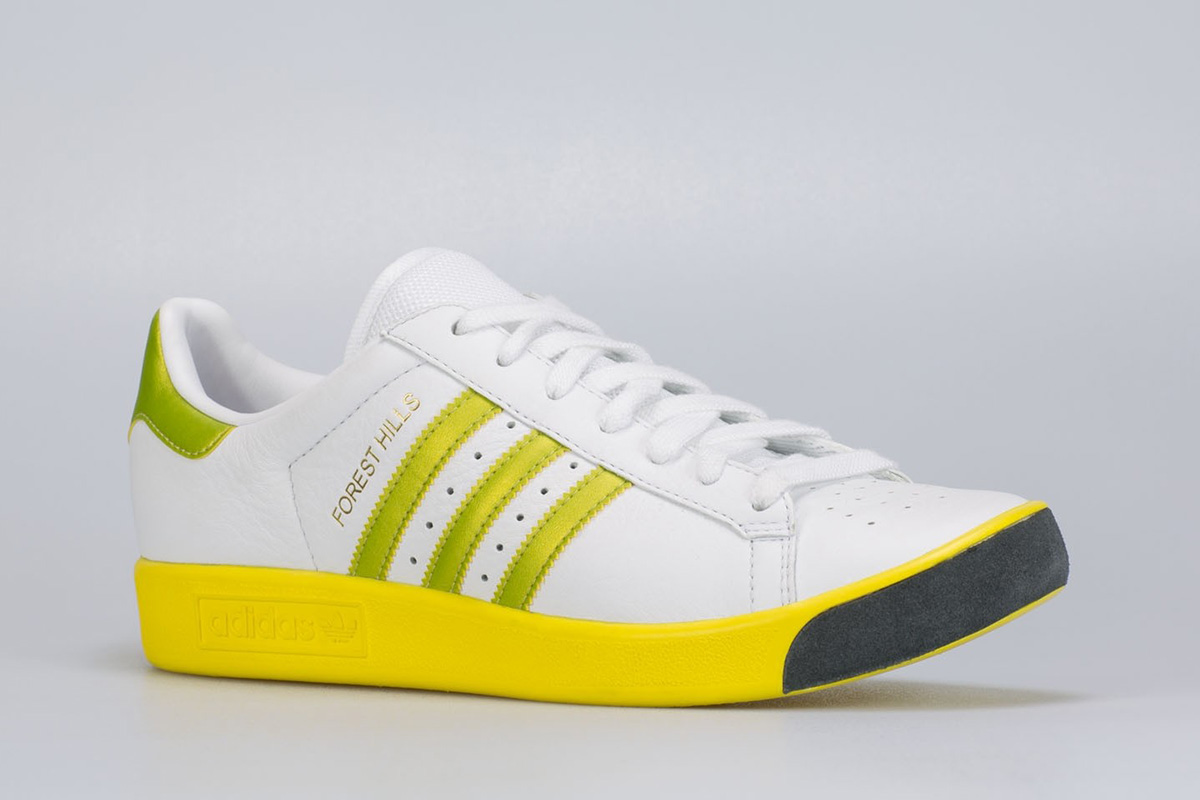 Adidas forest hills gold and white online